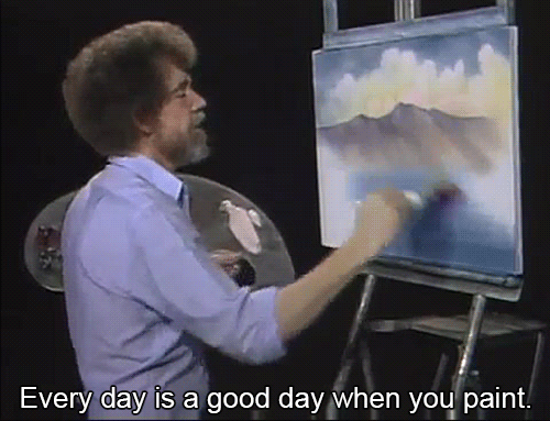 gif of Bob Ross painting 