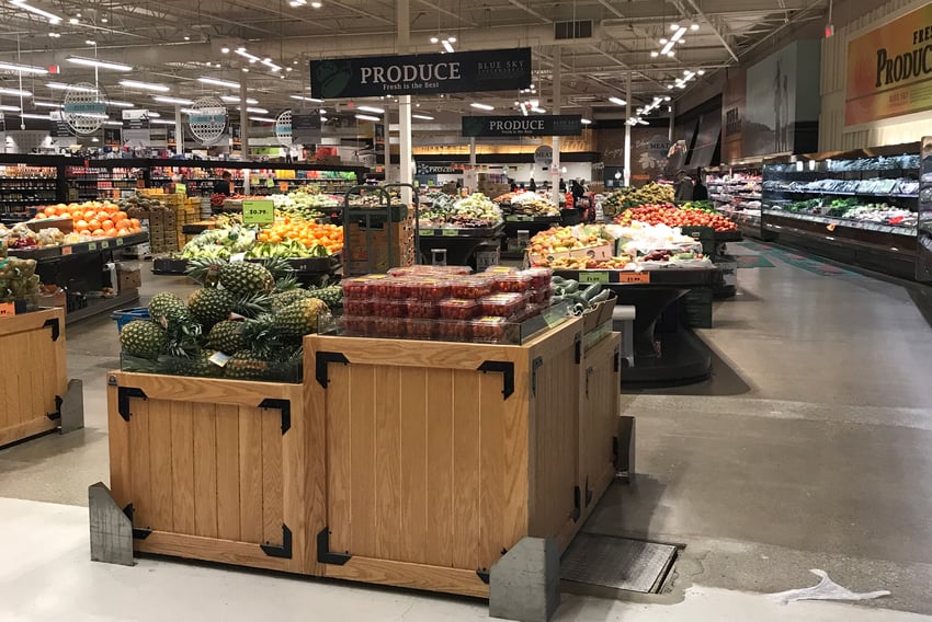 Produce section of Blue Sky Supermarket