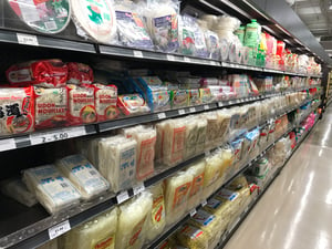 shelves of good at Blue Sky Supermarket