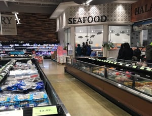 seafood section of Blue Sky Supermarket