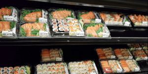 Blue Sky Supermarket sushi and sashimi offerings