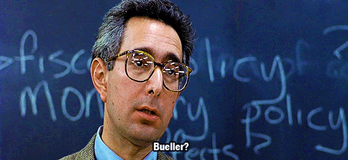 Professor saying Bueller