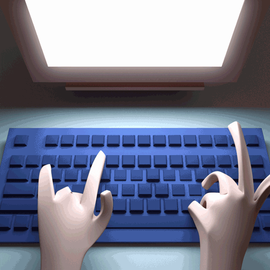 gif of someone typing on a keyboard