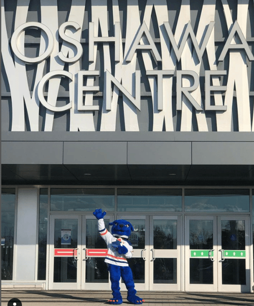 Hunter outside Oshawa Centre