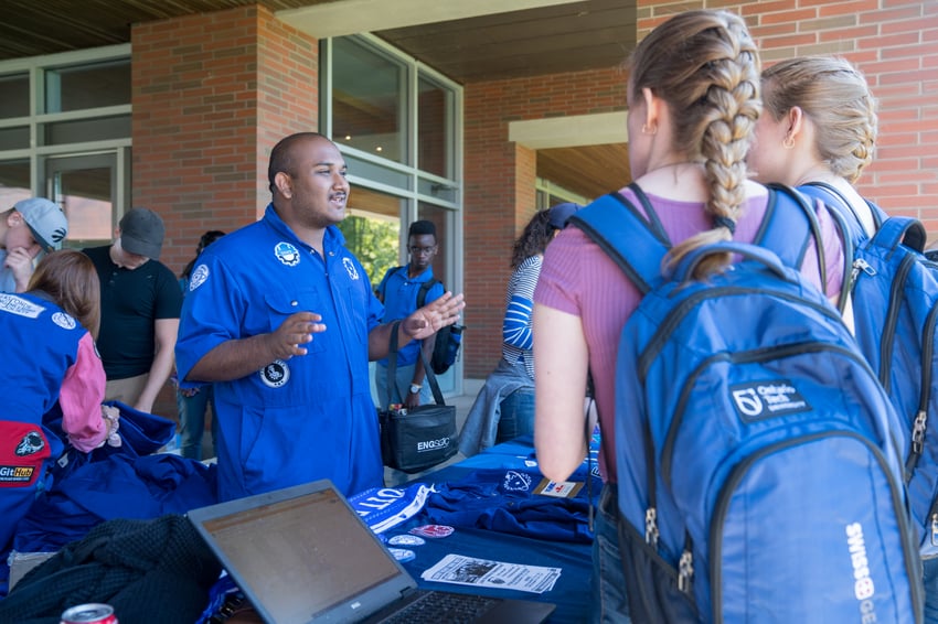 Students at orientation