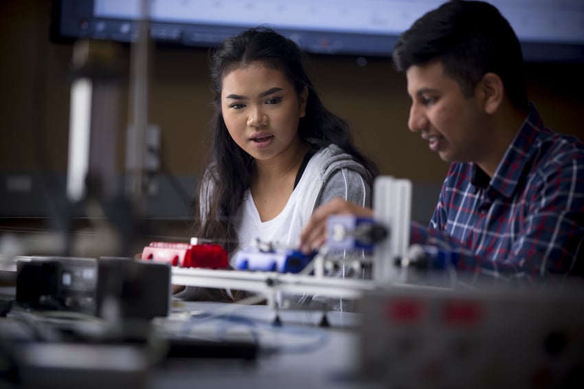 Two students working together