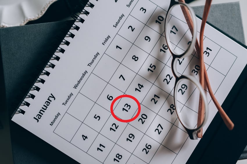 January 13 circled on a calendar