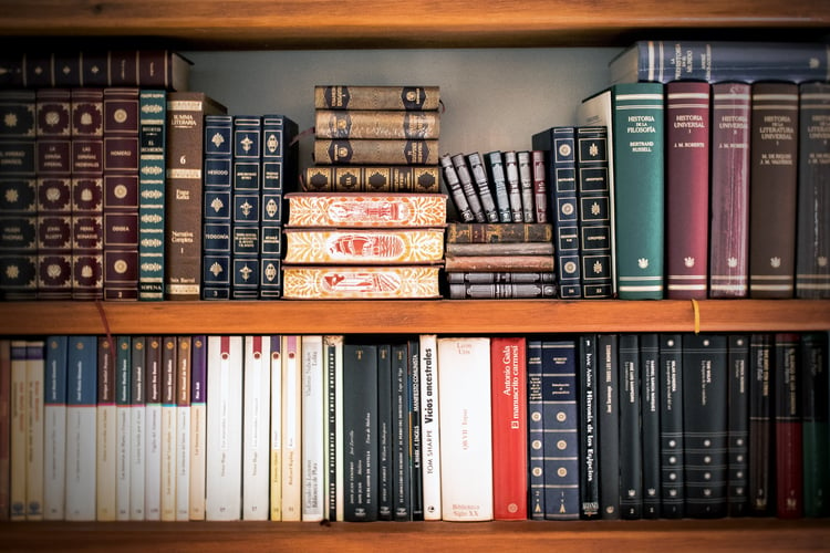 books on bookcase