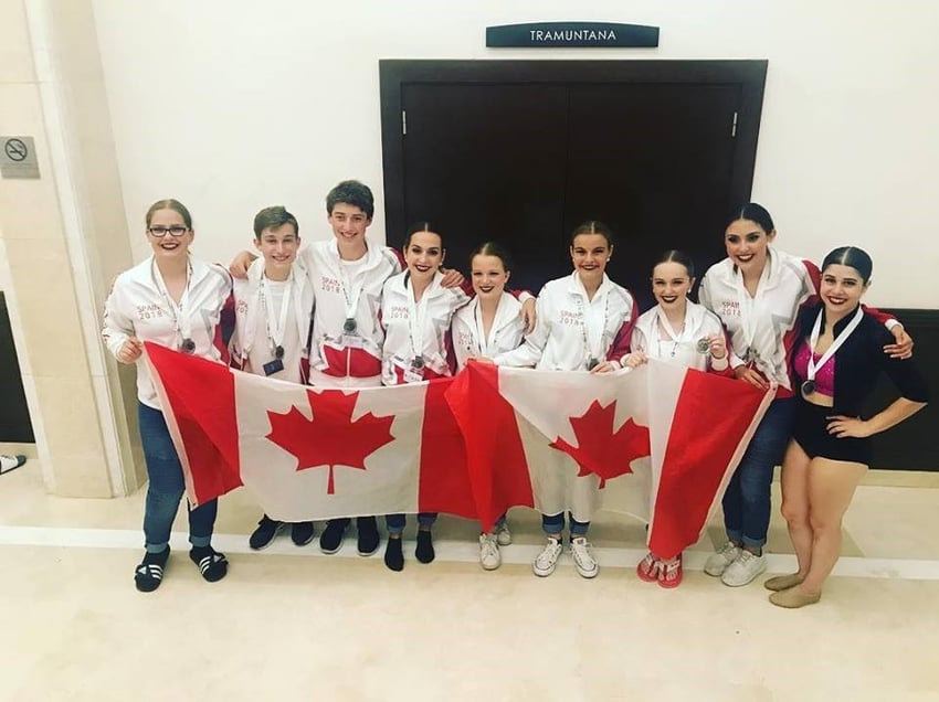 Doraianna and her team at the 2018 Dance World Cup