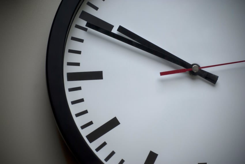 close-up on the face of a clock