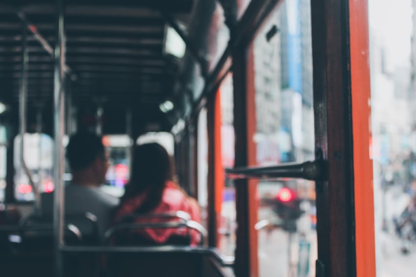 inside of a bus