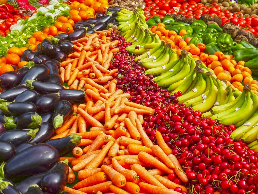 colourful fruits and vegetables