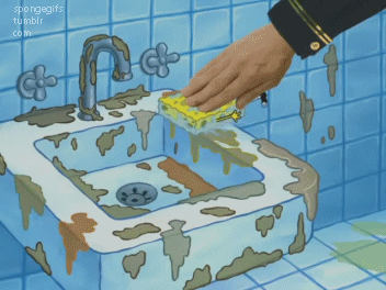 Cleaning dirty sink 