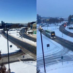 Picture of durham bus on the road