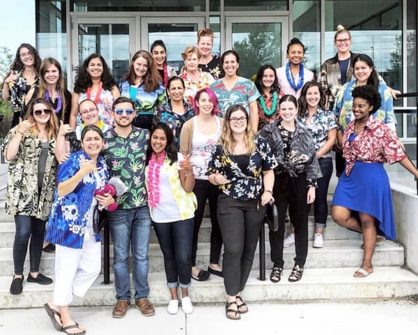 Hawaiian shirt day at the Office of the Registrar