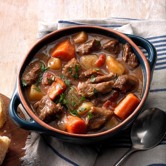 Bowl of beef stew.