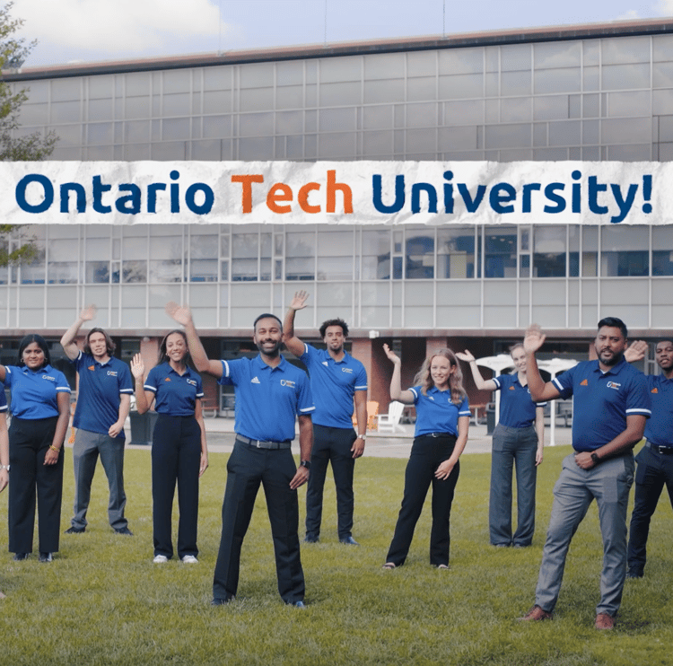 Ontario Tech recruiters waving