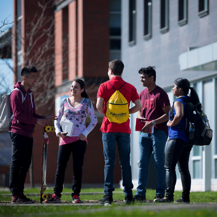 A group of students on campus