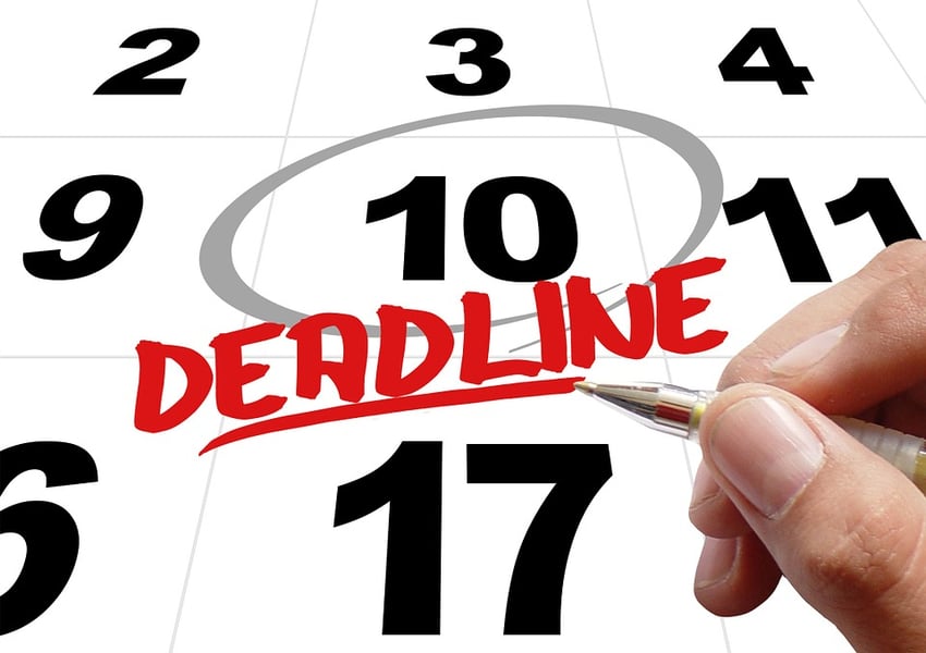 deadline circled in a calendar