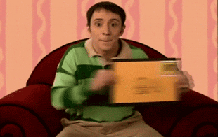 gif of the guy from Blues Clues moving a letter side to side
