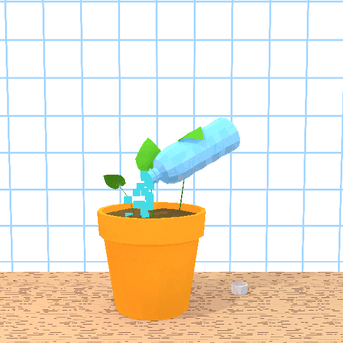 GIF of plant watering itself and growing