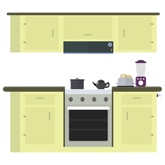 Drawing of a kitchen