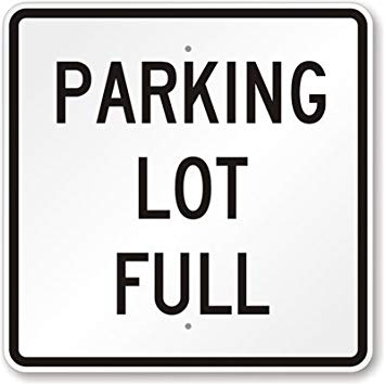 parking lot full sign