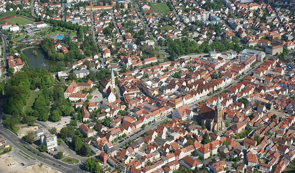 aerial shot of subdivision