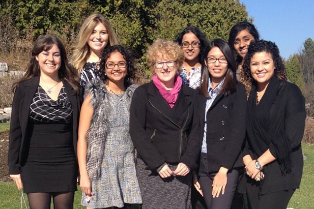 Anne Coulby (Pictured in Centre) with a group of UOIT students and recruiters who attended "The National Women in Nuclear Conference in December 2015". 